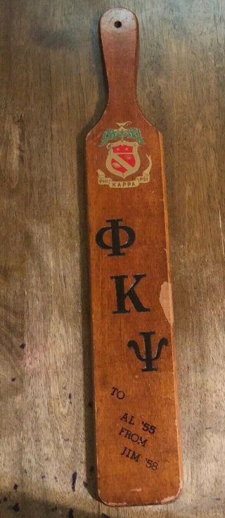 Vintage Phi Kappa Psi Northwestern Fraternity Frat Paddle Illinois Alpha 1958
