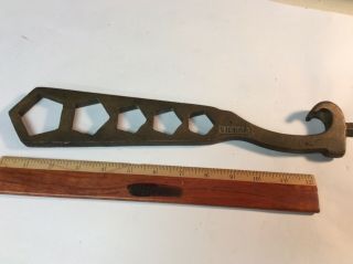 Rare Sierra Vintage Antique Bronze Fire Equipment 5 Hole Hydrant Wrench Key
