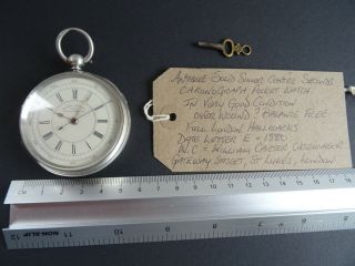 Antique Solid Silver Pocket Watch Centre Seconds Chronograph Over Wound 1880