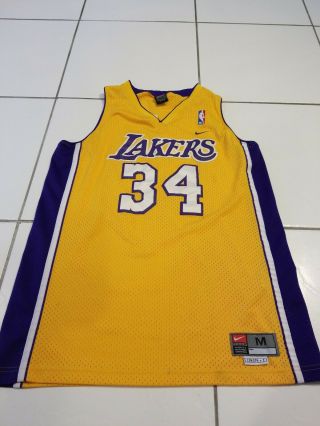 Vintage Nike Shaq Shaquille O’neal 34 Los Angeles Lakers Stitched Size Medium