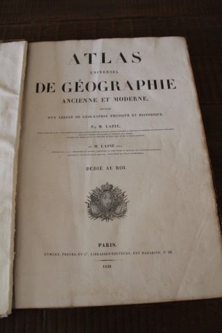 Complete And Rare,  1829 French Atlas - By Pierre Lapie - Universel De Geographie