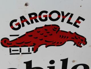 Antique Porcelain Mobil Oil Gargoyle Advertising Sign 2
