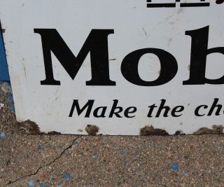 Antique Porcelain Mobil Oil Gargoyle Advertising Sign 3