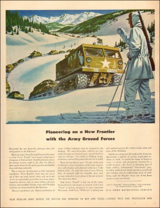 1950 Vintage Ad U.  S.  Army Recruiting Service Art Tf Frigid Arctic Troops 041518