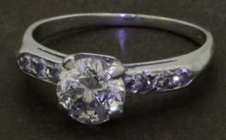 Antique Platinum 1.  25ct Diamond Wedding Ring W/ 1.  10ct Center Size 6.  5