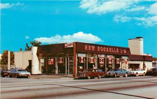 Vintage Advertising Postcard Rochelle Ny Lincoln Mercury Car Dealership