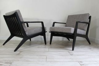 Pair Vtg Danish Mid Century Modern Selig Lounge Chairs By Kofod Larsen 598