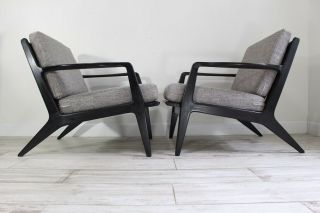 Pair Vtg Danish Mid Century Modern Selig Lounge Chairs by Kofod Larsen 598 2