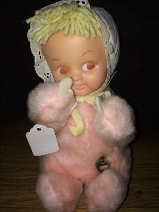 Vintage Eden Toys,  Plush Baby Doll,  Music Box,  Wind Up,  Music And Moves