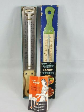 Vintage 1950s Taylor Candy Jelly Icing Thermometer 5908 W/ Paperwork