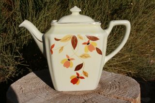 Vintage 1930s Autumn Leaf Hall China Jewel Tea Newport Teapot Mary Dunbar W/ Lid