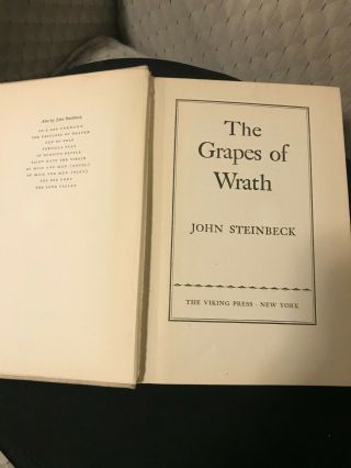 The Grapes of Wrath by John Steinbeck 1939 The Viking Press 2