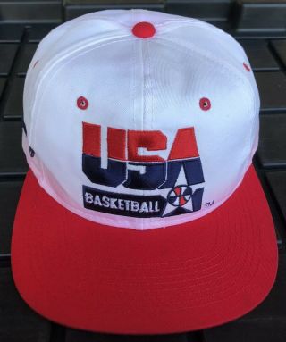 Vintage 90s Usa Basketball Sports Specialties Snapback Hat Cap Nba United States