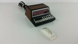 Vintage Spartus Neptune Alarm Clock Model 1104 Woodgrain Metal - Battery B/u