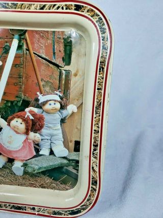 Vintage Cabbage Patch Kids 80s Metal Tin Retro Lunch Lap Tray Tv Serving Tray 3