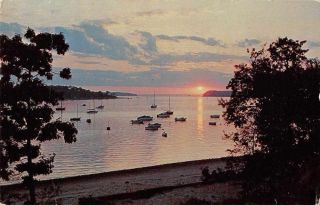 Northport Long Island York Harbor View At Sunset Vintage Postcard Jf360210