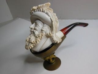 Vintage Meerschaum Tobacco Pipe With Stand