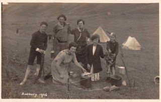 Ashbury England Scouts Camping Real Photo Vintage Postcard Jh230816