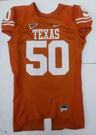 Nike Game Issued Authentic Texas Longhorns Ut Football Jersey Orange Home 50