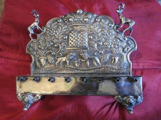 Authentic Silver Hanukkah Lamp Menorah Germany Ca 1900 Antique Judaica
