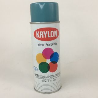 Vintage 1991 Krylon Teal Blue Spray Paint Can 1904 Retro Art Graffiti Collectors