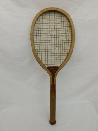 Antique Wright & Ditson Wood Tennis Racket Racquet Boston Championship Usa