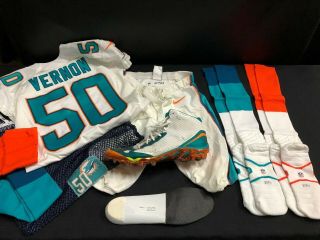 50 Miami Dolphins Olivier Vernon Game Jersey Full Set Pants/socks & Cleat