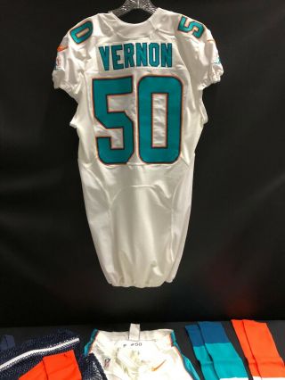 50 MIAMI DOLPHINS OLIVIER VERNON GAME JERSEY FULL SET PANTS/SOCKS & CLEAT 2
