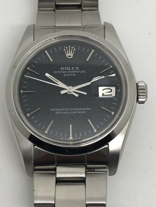 Vintage Rare Rolex Oyster Perpetual Date With Rare Mat Black Dial Ref.  1500