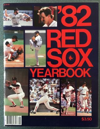 Vintage 1982 Boston Red Sox Official Yearbook - Rice / Perez / Yaz