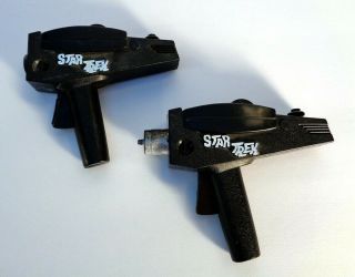 2 Vintage 1975 Remco Star Trek Phaser Clicker Gun Pistols From Utility Belt Set