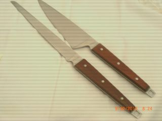 2 Vtg Ekco Flint Knives W/riveted Wood Handles:chef 