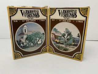 Vintage 70s Woodland Scenics Tree Kits Tk16 Shag Bark,  Tk17 Wide Spread