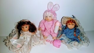 Vintage Victorian Miniature Dolls Porcelain 3 