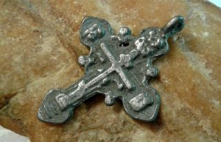 Rare Antique C.  16 - 18th Century Silver Orthodox " Old Believers " Ornate Cross