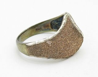 925 Sterling Silver - Vintage Two Tone Textured Band Ring Sz 7 - R8170 3