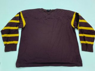 Vintage J Peterman Men’s Maroon/yellow Long Sleeve Rugby Jersey/shirt - Xl