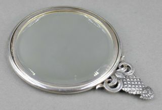 Fine Antique Tiffany & Co Sterling Silver Pineapple Hand Pocket Mirror