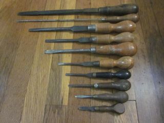Antique Gunsmith Turnscrew Screwdriver Set /10 Cabinet Maker Bailey Patent 1886