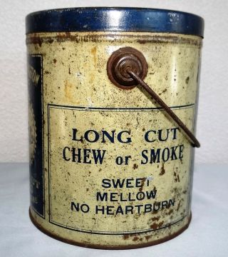 Antique WHITE SEAL Tobacco Tin Pail Smoking Advertising Lovell Buffington Vtg 2