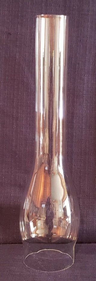 Vintage Tall Clear Glass Oil/kerosene Lamp Chimney 14 " Tall 2 7/8 " Fitter Dg