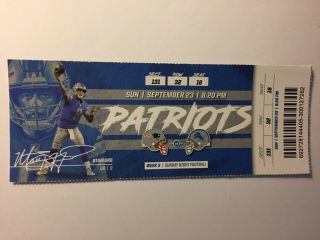 Detroit Lions Vs England Patriots September 23,  2018 Ticket Stub