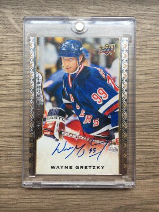 2014 - 15 Masterpieces Wayne Gretzky Legends Autograph 55 Rangers Upper Deck Auto