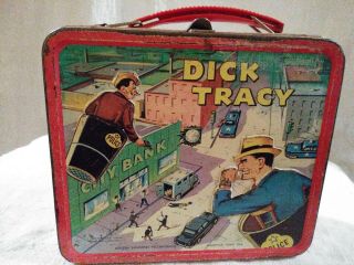 Vintage 1967 Aladdin Dick Tracy Metal Lunch Box