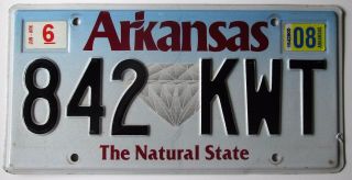 Arkansas 2008 Diamond Graphic License Plate Quality 842 Kwt