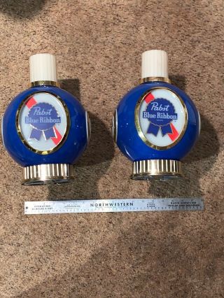 2 Vintage 1970s Pabst Blue Ribbon Beer Wall Sconce Light Lamp Tavern Sign
