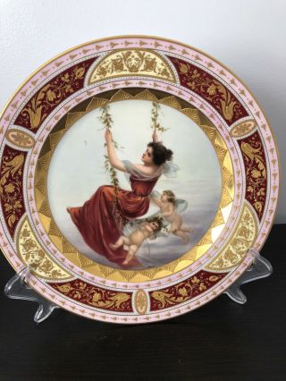 Antique Royal Vienna Porcelain Plate Signed