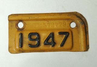 1947 Vintage Maryland Metal License Plate Registration Date Tab Tag Md For 1946