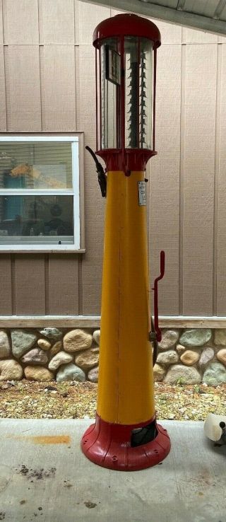 Antique Wayne 525 Visible Gas Pump With Glass Cylinder