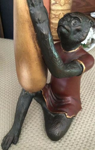 Unique Vintage Monkey Heavy Flower Candle Holder - Stunning Appearance